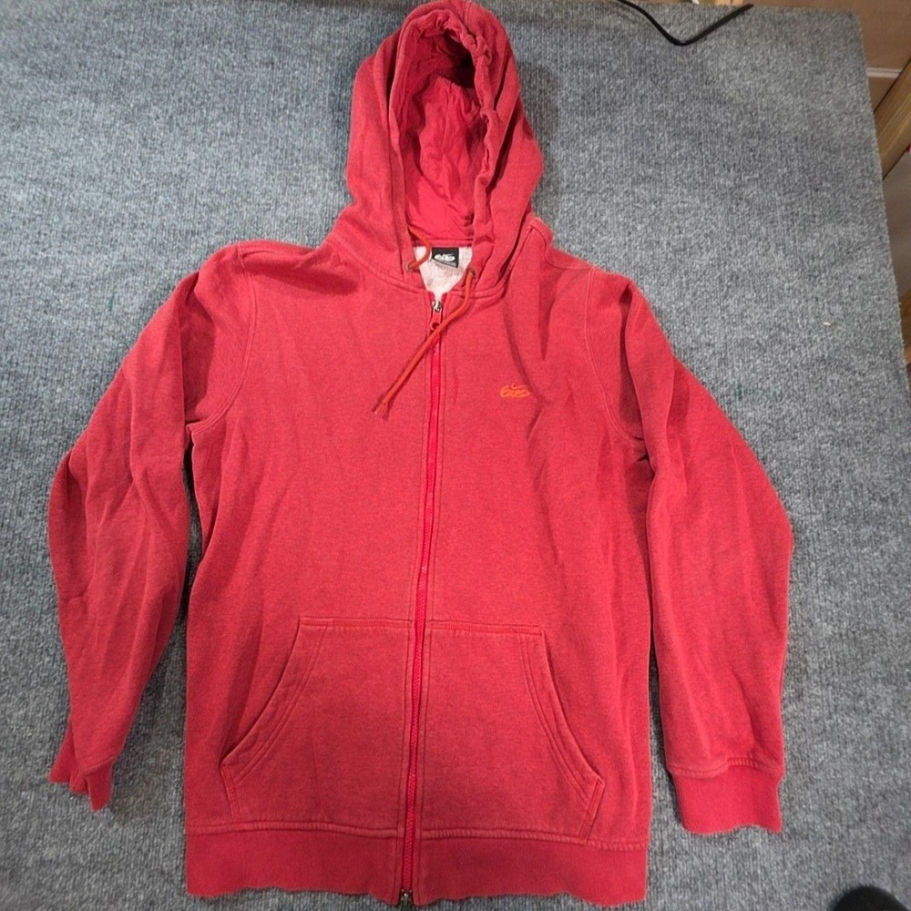 Nike Hoodie Mens Large Red Full Zip Fleece 6.0 Logo Pockets Sweatshirt Casual